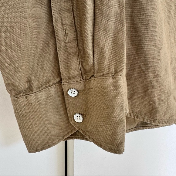 Rag & Bone Men’s Fit 2 Long Sleeve Button Down Collared Shirt in Tan Olive Beige - Picture 7 of 16